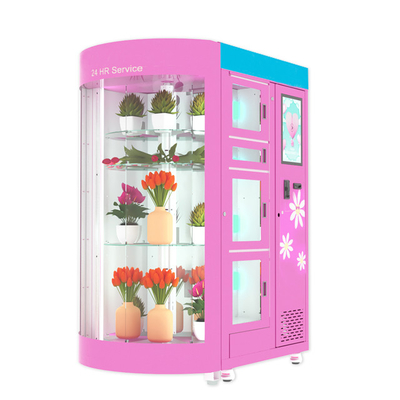 Self Service Refrigeration Flower Locker Vending Machine With Wifi 19 Inch