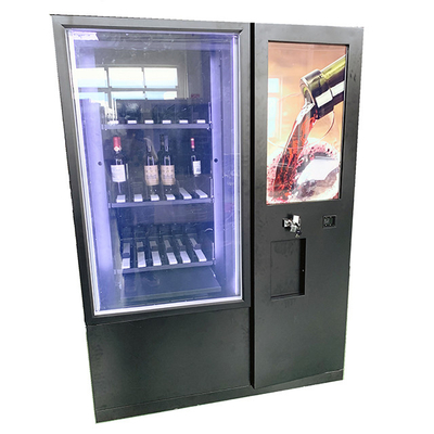 Stainless Wine Dispenser Vending Machine Black Steel Training With Cooling System