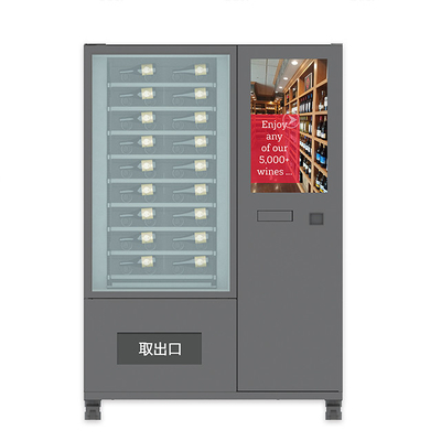 Touch Screen Wine Vending Machine Elevator Age Verification Rugged Steel 22inch LCD