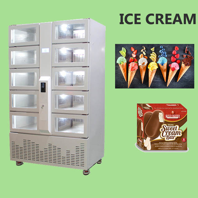 Smart Card Cash Pay Frozen Ice Cream Gelato Vending Locker With Customized Doors