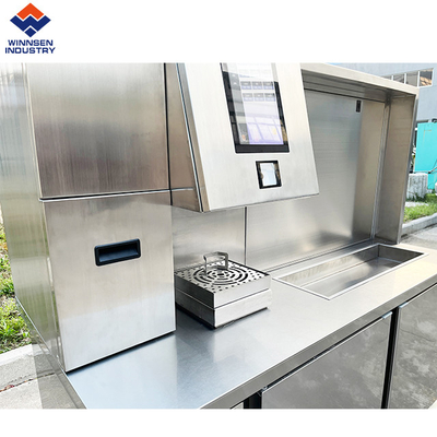 1.8 Meters Long Custom Made Automatic Bubble Tea Preparing Refrigerate Working Counter Milktea Bar Bubble Tea Machine