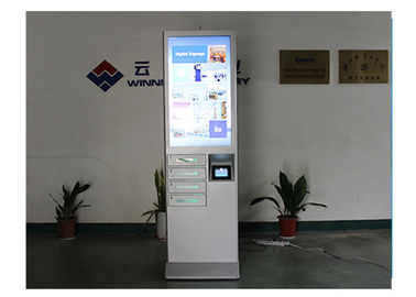 Multi USB Cell Phone Charging Stations Floor Standing , White / Silver Color