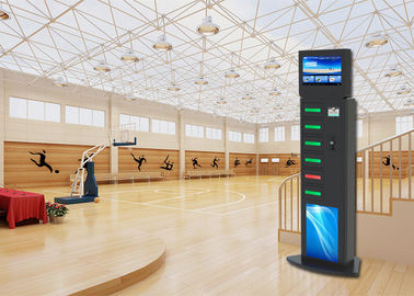 6 Lockers Advertising Coin Bill Operated Cell Phone Charging Station Kiosks APC-06A in Restaurants Shopping Mall