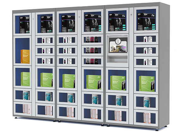 24 hours electronic touch screen vending lockers with coin