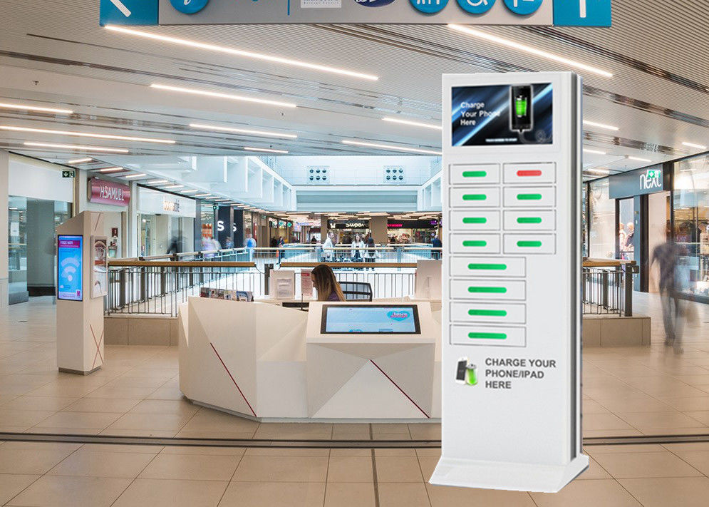Multiple Cell Phone Charging Stations With 12 Lockers , 19 Inch
