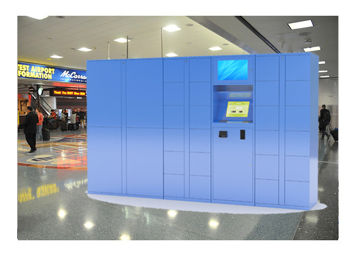 Indoor Airport Pin Code Luggage Lockers With Cell Phone Charging Function