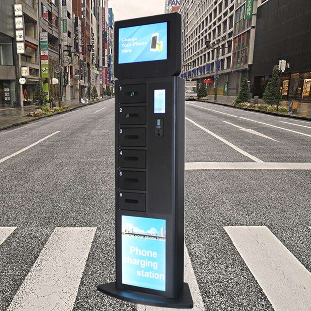 Fast Charge Cell Phone Charging Stations For Airport , RFID Operated Glass Door Locker