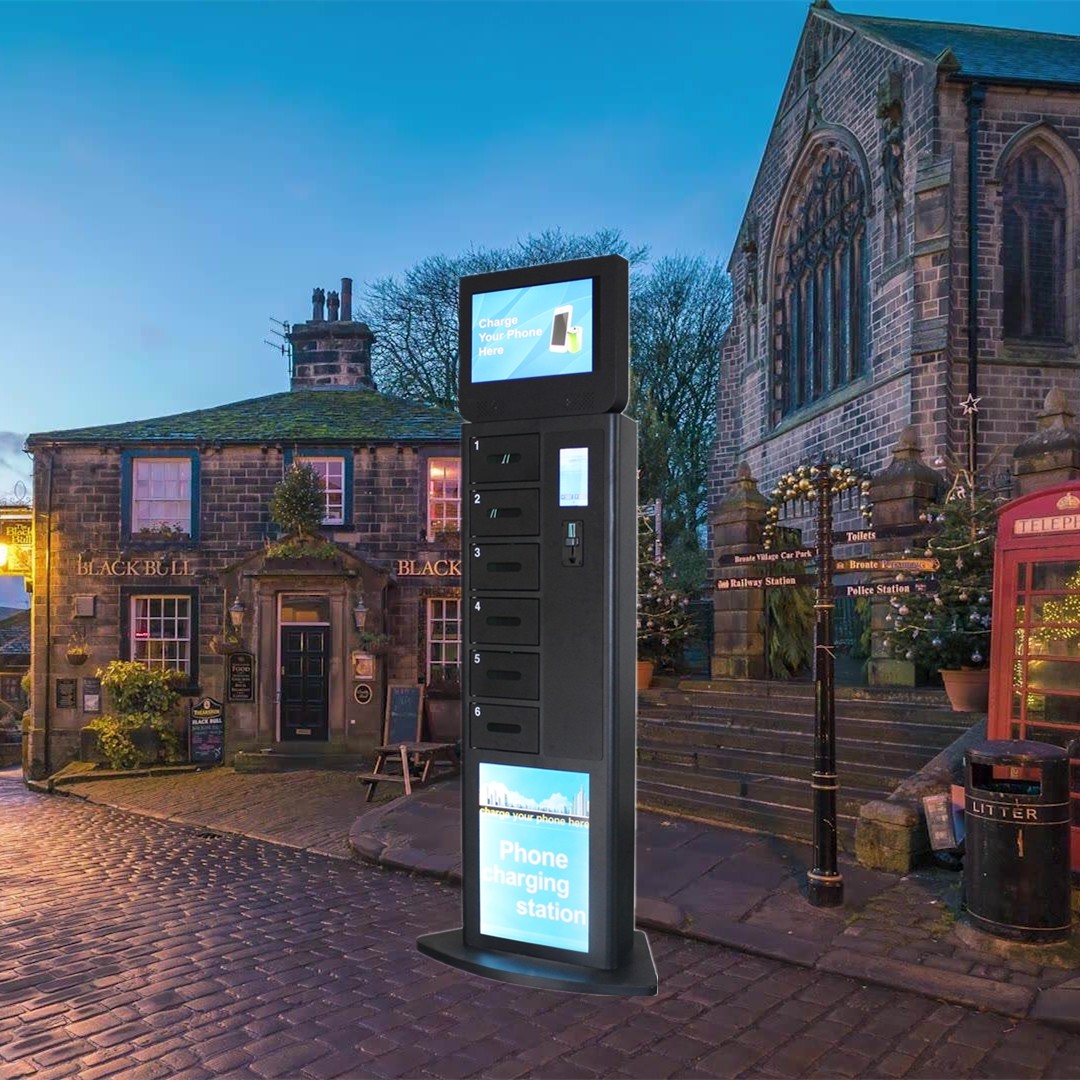 Fast Charge Cell Phone Charging Stations For Airport , RFID Operated Glass Door Locker