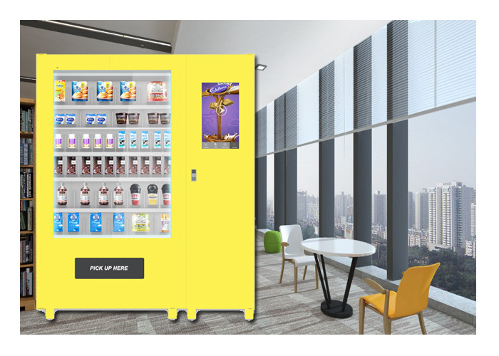 Customize Glass Bottle Drink Snack Vending Machine With Large Touch Screen