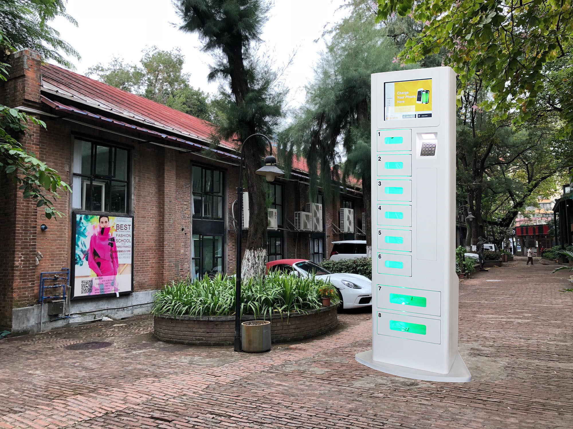 Floor Standing Mobile Phone Cell Phone Charging Stations With Remote