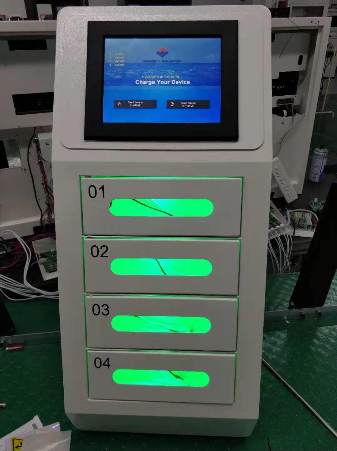 4 Door Secure Locker Cell Phone Charging Stations for Airport with Coin
