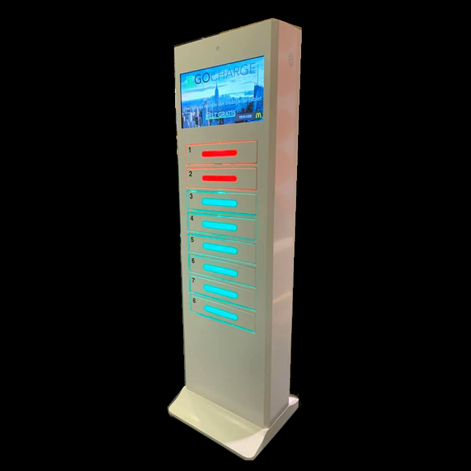 Stand Alone Smart Cell Phone Charging Stations For Shopping Mall Station
