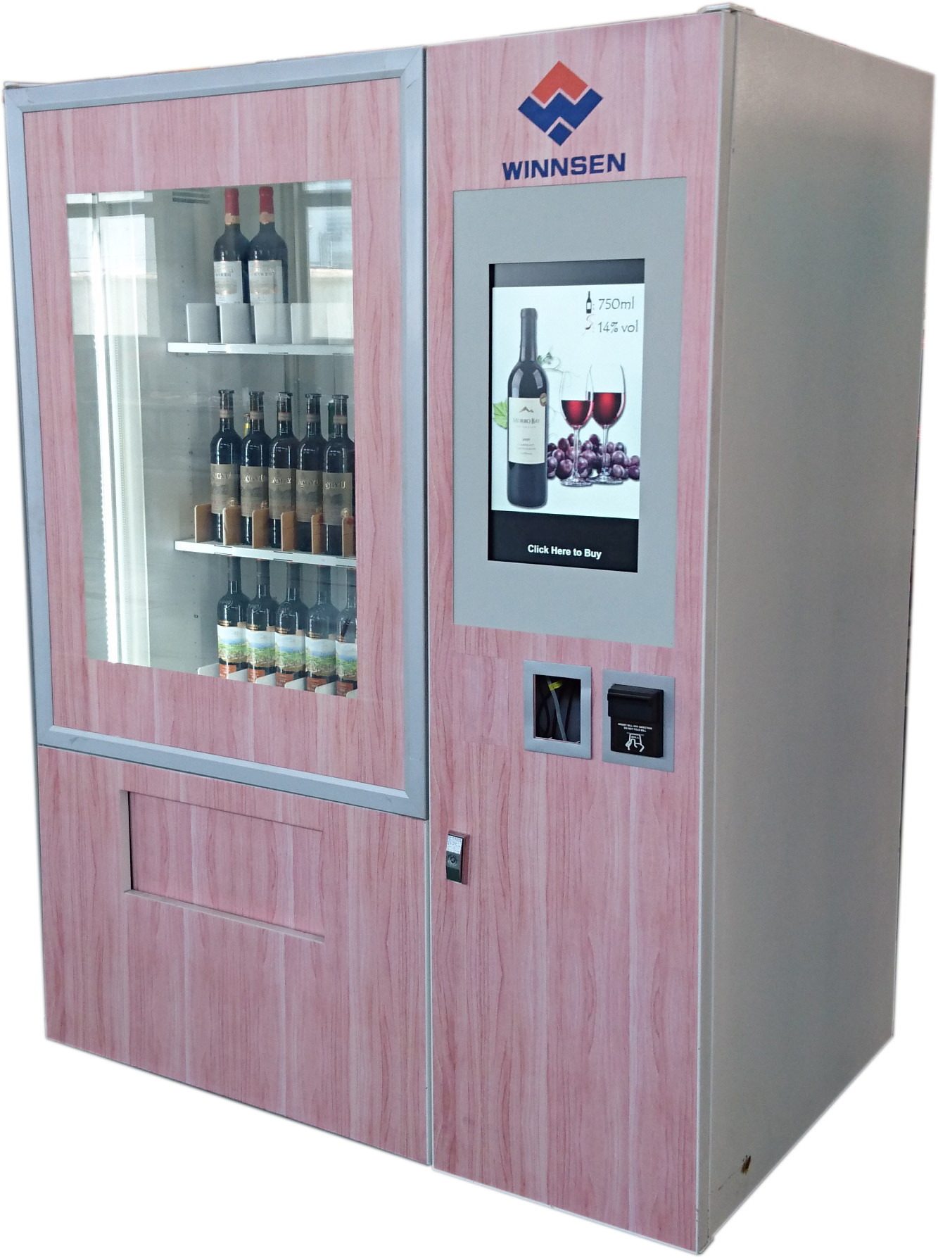 CE FCC Winnsen Wine Vending Machine For Shopping Mall With Credit Card