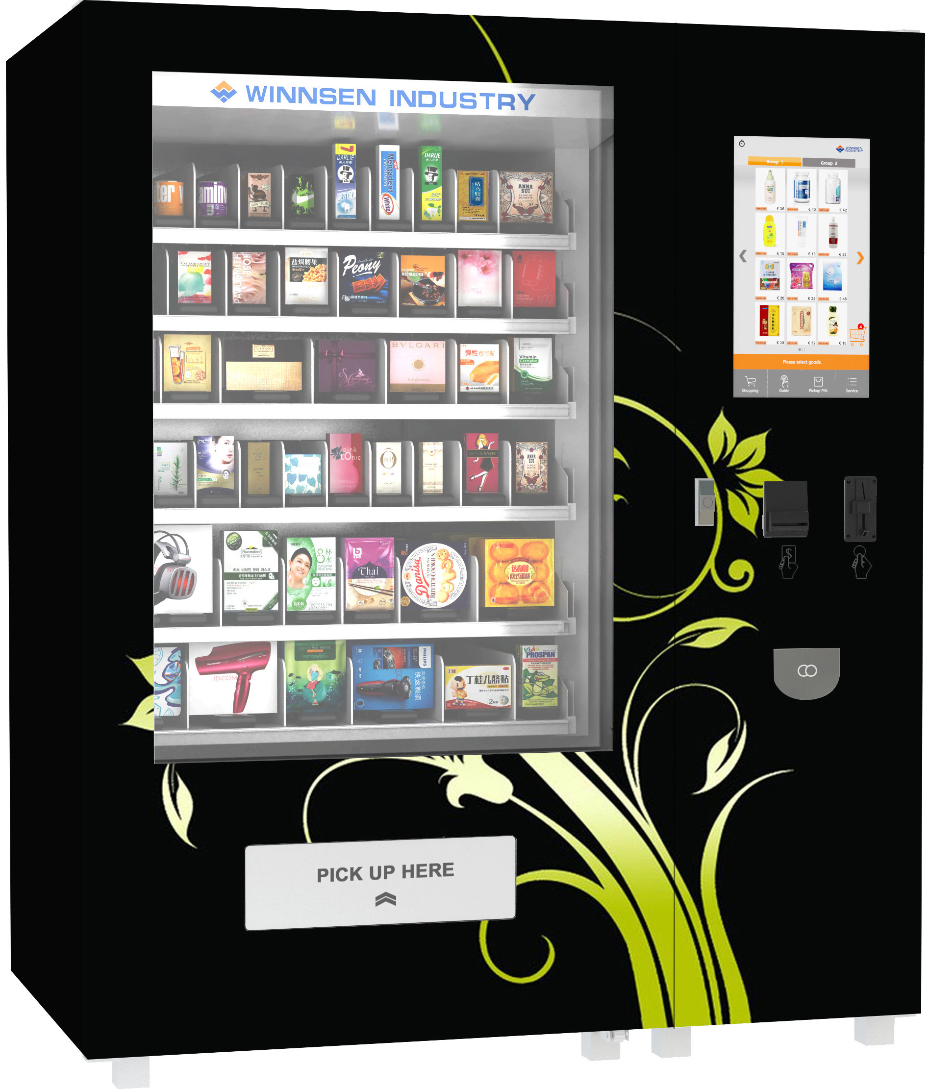 CE FCC Winnsen Wine Vending Machine For Shopping Mall With Credit Card