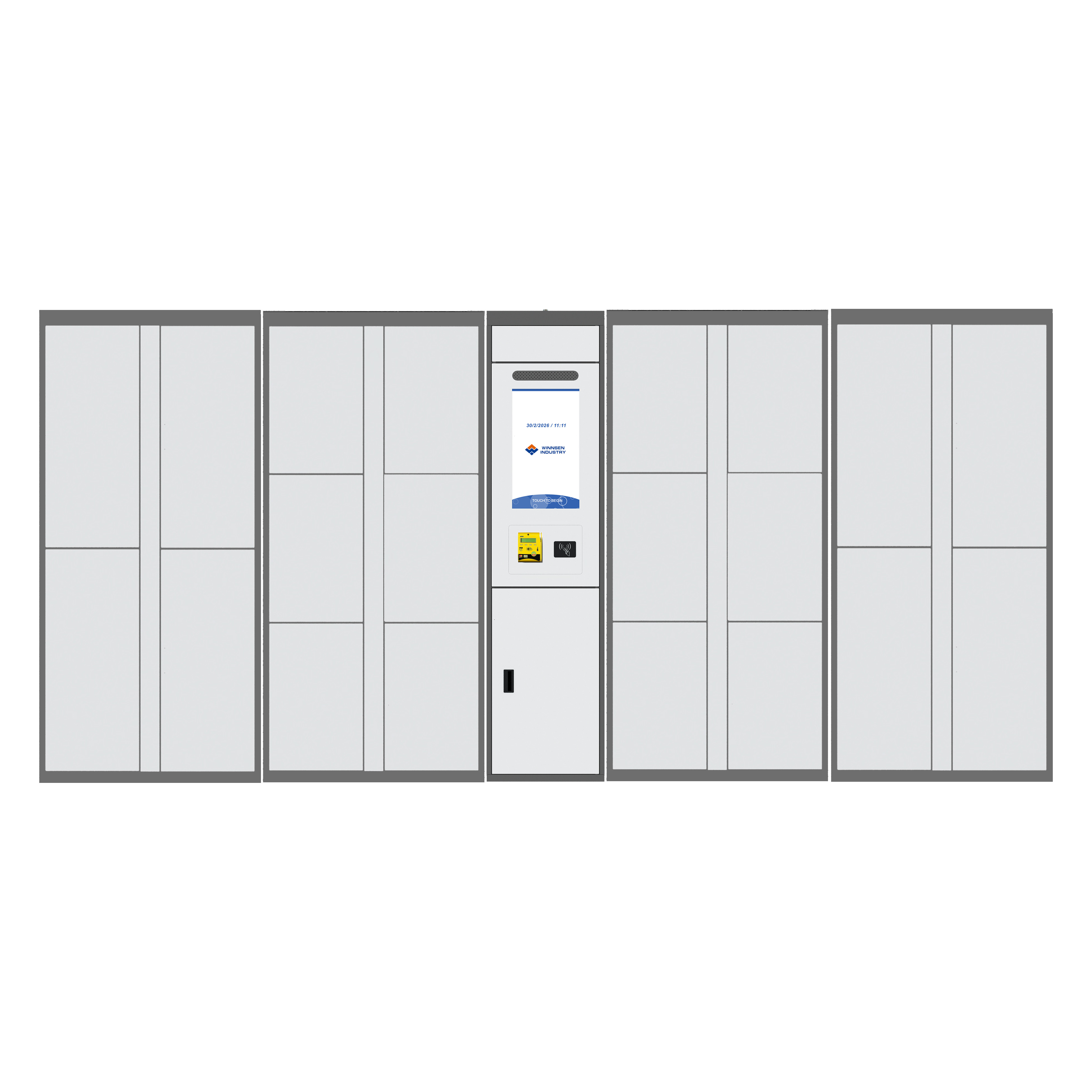 Smart Luggage Storage Rental Locker With Coin Bill Credit Card Payment
