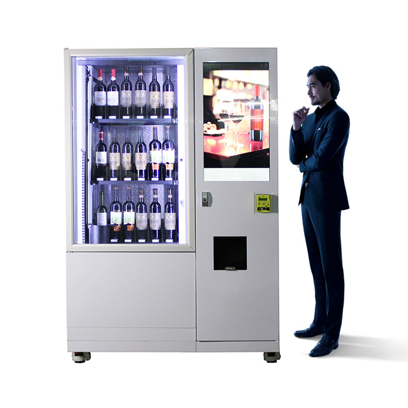 Glass USB Wine Bottle Vending Machine With Elevator Lift System