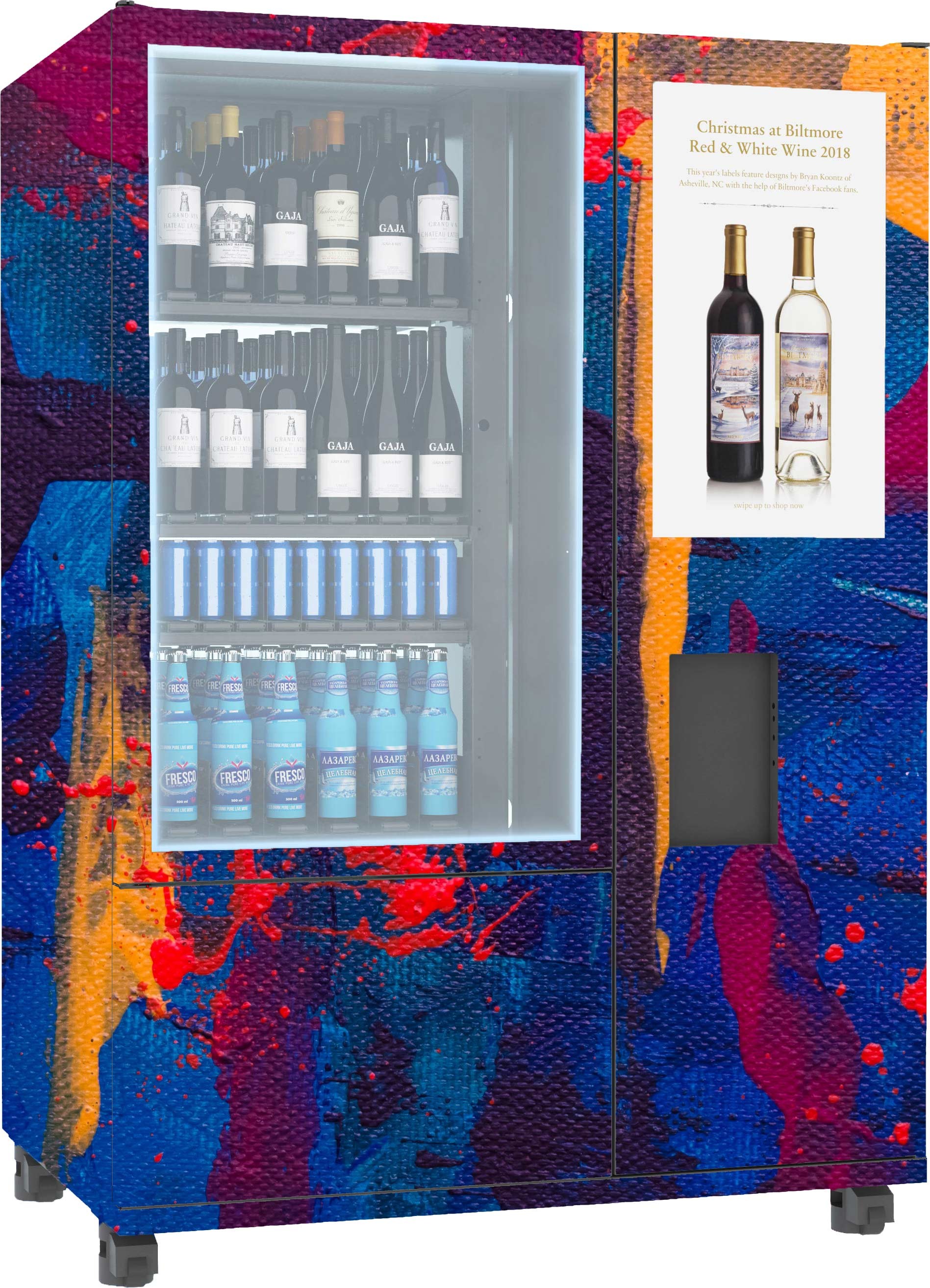 Smart Red Wine Vending Machine With Security Camera