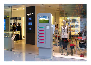 Video Advertising Automatical Smart Cell Phone Charging Kiosk Interactive Information