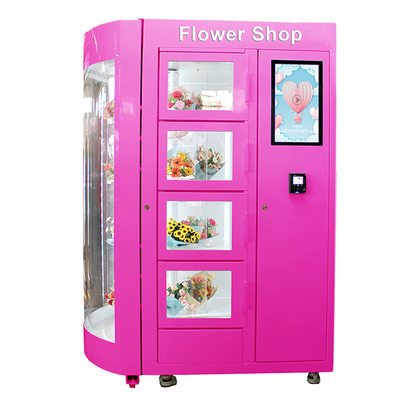 Coin Bill Card Operated Flower Vending Machine 240V With 48 Bouquets