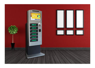 Coin Operated Mobile Phone Charging Station , Cell Phone Chager Lockers 6 Digital Lockers