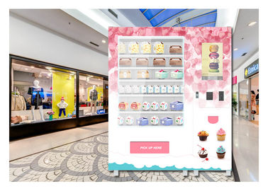 QR Code Payment Advertising Cupcake Bread Snack Vending Machine With Elevator System