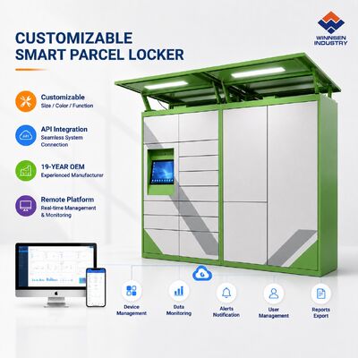 Quality Winnsen Smart Parcel Locker with 15.6" Android Touchscreen Cloud Remote Management and 600 Doors One Console factory