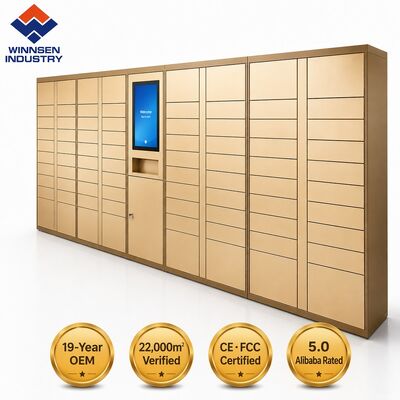 Quality Winnsen Smart Parcel Locker with Cloud Remote Management 15.6" Android Touchscreen and 600 Doors for Secure 24/7 Access factory