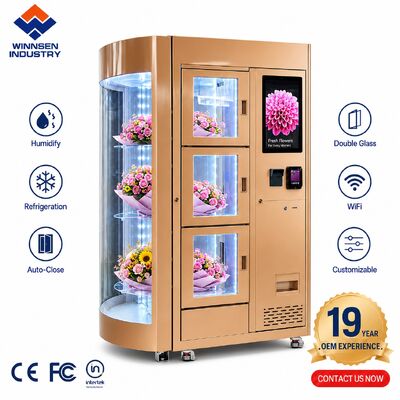 Quality 22 Inch Touch Screen Smart Flower Vending Machine with Cooling System and Cloud Remote Management factory