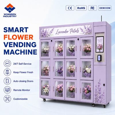 Quality Refrigerated Touchscreen Flower Vending Machine with Multiple Payment Options for Fresh Bouquets factory