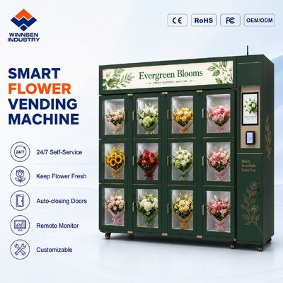 Quality Customizable Color Fresh Flower Vending Machine with 15.6-inch Touchscreen and Refrigerated System factory