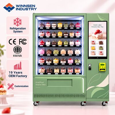 Quality Winnsen Refrigerated Bakery Cake Vending Machine CE FCC Certified OEM ODM Custom Logo Design factory