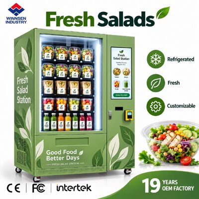 Quality Winnsen Salad Vending Machine with Optional Cutlery Compartment Automatic Pickup Door factory