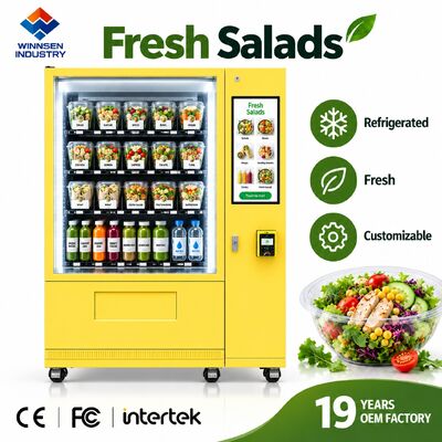 Quality Winnsen Refrigerated Salad Vending Machine with Cloud Platform Remote Management Reports factory