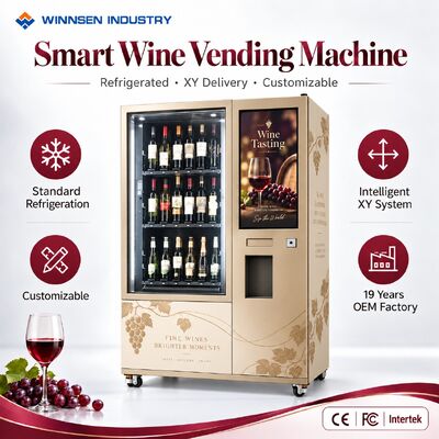 Quality Winnsen 32 Inch Touch Screen Wine Vending Machine Refrigerated Commercial Grade Steel factory