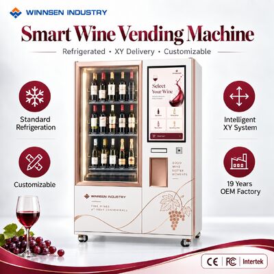 Quality Winnsen Outdoor Weather Resistant Wine Vending Machine Cold Storage Touch Screen Operation factory