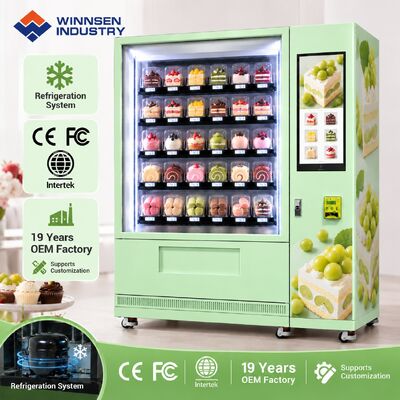 Quality Winnsen Smart Refrigerated Vending Machine with Elevator for Cake Shop Dessert Display factory