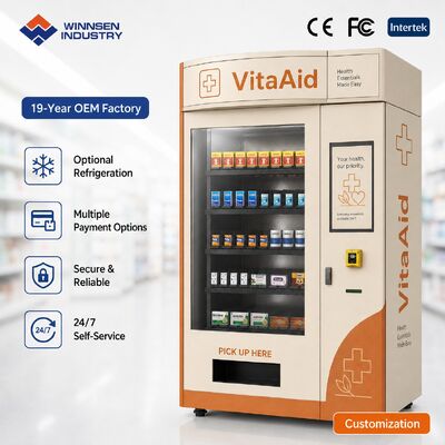 Quality Winnsen 24H Smart Pharmacy Vending Machine Refrigerated Touchscreen Medicine Kiosk for Community factory