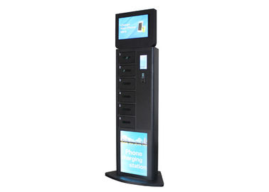 Floor Standing Logo Branded Quick Charge Mobile Charging Stations with 6 Electronic Lockers