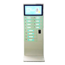 Supermarket Lounge 12 Lockers Cell Phone Charging Station Lockers with Large Advertising Screen