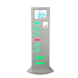 Free Charge Metal Phone Charging Station Kiosk Advertising With Different Languages UI