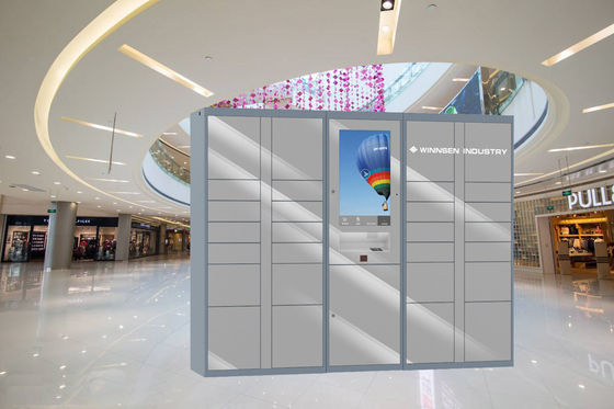 Smart Rental Luggage Lockers with Advertising Screen For Supermarket with Camera Option Credit Card Payment