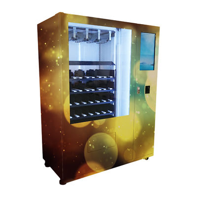 Coin Bill Note Credit Card Operated Vending Machine For Snacks Drinks with Big Touch Screen Advertising Function