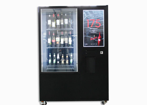 Wine Glass Bottle Vending Machine With Elevator System , Juice Beer Vending Kiosk