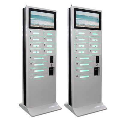 Airport Android Free Charge Cell Phone Charging Stations Kiosks Advertising With 12 Lockers