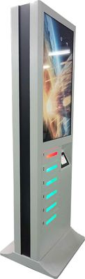 Malls Event Digital Lockable Cell Phone Charging Station Kiosk Tower Secured Lockers Ads Screen Uv Light