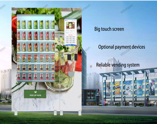 Lcd Cupcake 32 Inch Salad Vending Machine With Elevator And Cooling System