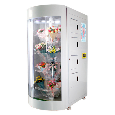 Touch Advertising Screen 19in Flower Vending Machine With Transparent Shelf