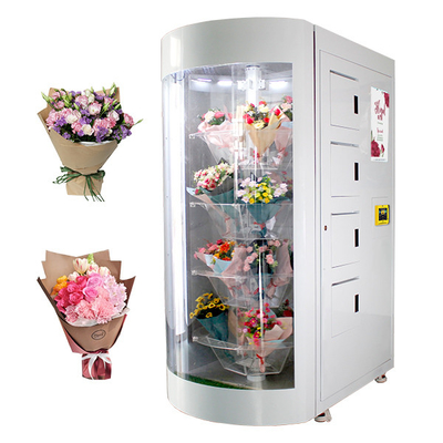 360 Rotation Segregation Flowers Bouquet Vending Machine With Transparent Shelf