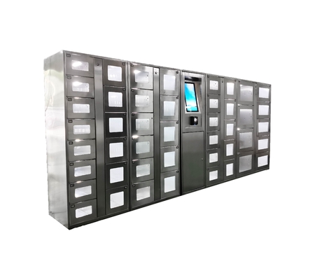 Customization Stainless Steel Vending Locker With Remote Management Touch Screen For Ads