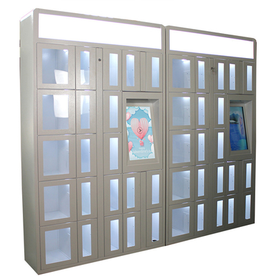 Cold Rolled Steel Locker Vending Machine With Advertising Function Transparent Doors